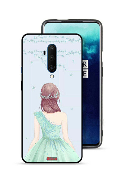 Tolwak غطاء حماية لهاتف OnePlus 7T Pro، فتاة لطيفة ترتدي فستانًا مزهرًا