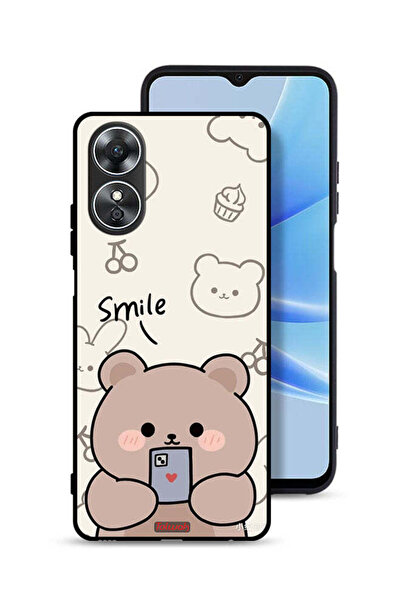 Tolwak Oppo A17 Protective Case Cover Smile Bear Art
