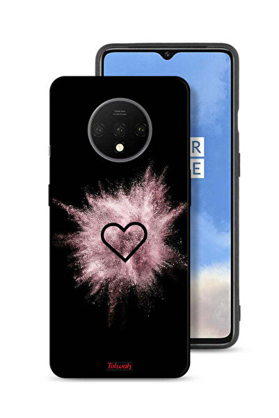 Tolwak OnePlus 7T Protective Case Cover Heart On Glitters