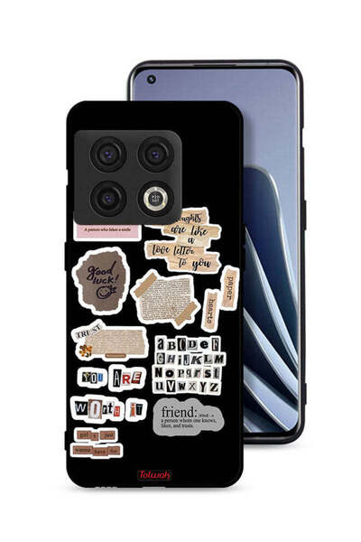 Tolwak غطاء حماية لهاتف OnePlus 10 Pro 5G مع ملصقات اقتباسات الحظ السعيد