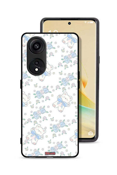 Tolwak غطاء حماية لهاتف Oppo A1 Pro مزين برسومات دب تيدي لطيف وزهور