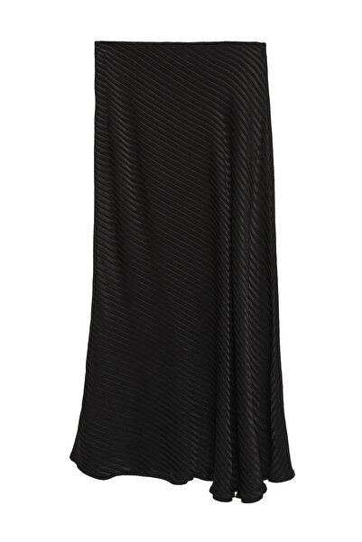 Quzu Midi Boy Saten Etek Siyah