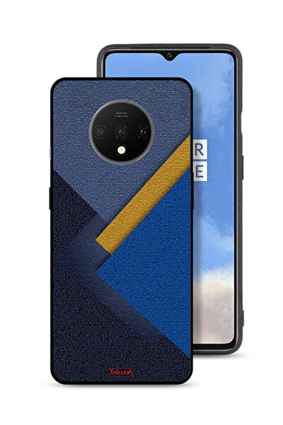 Tolwak غطاء حماية لهاتف OnePlus 7T بنقشة مثلثات جلدية