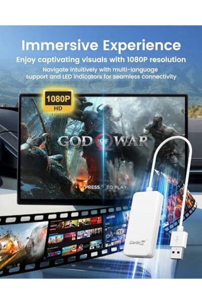 carlinkit محول عصا - قم بترقية تجربة القيادة الخاصة بك باستخدام محول Carplay HDMI الأصلي - Seaml