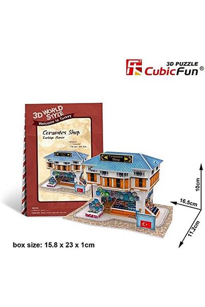 Mena Rise Şirinshop Cub/W3111H 3D 25 Piece Puzzle Turkish Ceramic Shop 1108107