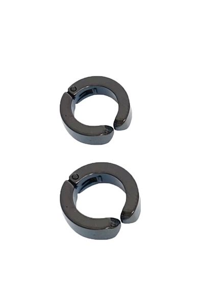 colezium Men's Earrings - 2 Pieces Black Steel Stud Earrings Stainless Steel Black Earrings
