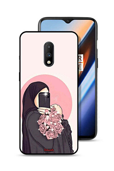 Tolwak غطاء حماية لهاتف OnePlus 7 بتصميم فن التقاط صور سيلفي أثناء حمل الزهور