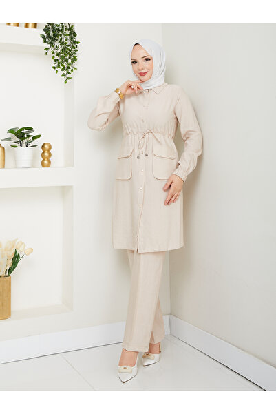 BELLİNA Kadın Yazlık Çilek Kumaş Spor Takım