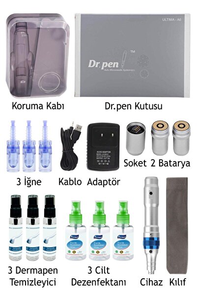 Dr.Pen A6 Şarjlı Dermapen Cihazı ( Türkiye Garantili) 2 Bataryalı Derma Pen Kalıcı Makyaj Dermaroller