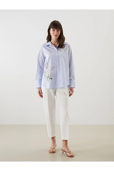 LC Waikiki Lcwaikiki Classic Floral Poplin Women's Shirt (S5)