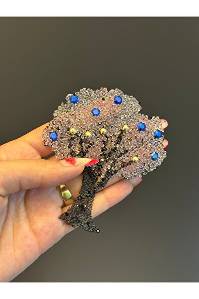 Gönülden Tasarım ACCESORIUM DE CUSUT ARMA DE PĂRĂ CU Mărgele DE PIATĂ CARE SE ADES PE FIER 10X9 CM LILA