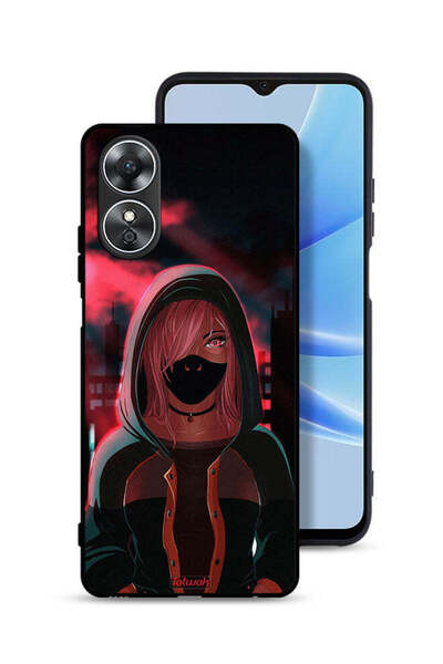 Tolwak غطاء حماية Oppo A17 بتصميم فتاة ترتدي قناعًا