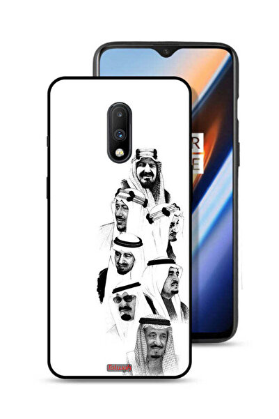 Tolwak غطاء حماية لهاتف OnePlus 7 - فن ملوك السعودية - أبيض وأسود