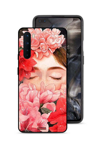 Tolwak غطاء حماية لهاتف OnePlus Nord برسومات زهور ووجه فتاة مخفي