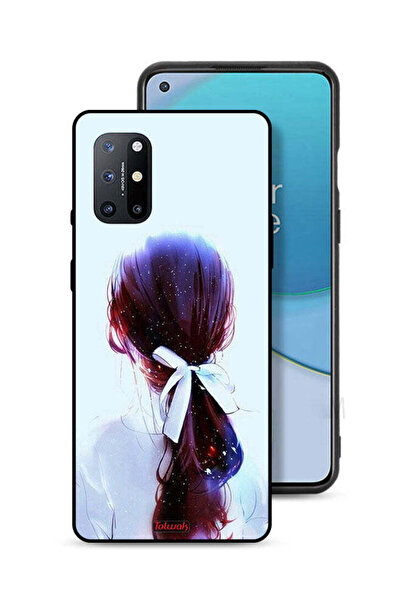 Tolwak غطاء حماية لهاتف OnePlus 8T 5G مع ربطة شعر وفن فتاة مع رباط شعر