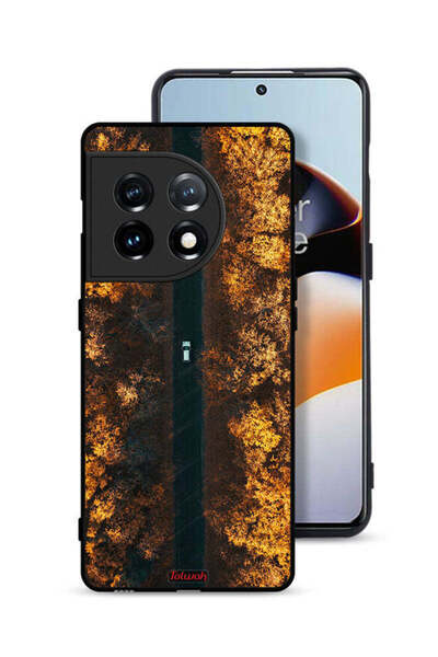 Tolwak غطاء حماية لهاتف OnePlus 11 5G بطبعة طريق في أشجار الخريف