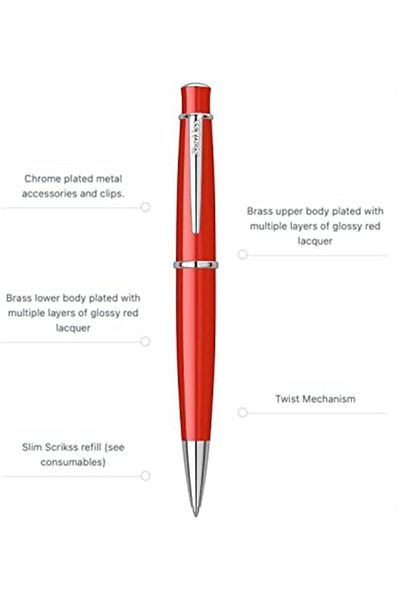 Mena Rise Sirinshop Chic 62 Ballpoint Pen Red 1108107