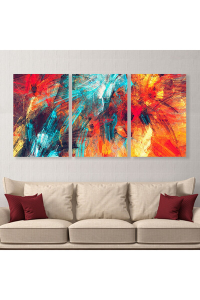 Marktna ثلاث لوحات قماشية بتصميم مودرن مع برواز شامبين مجوف