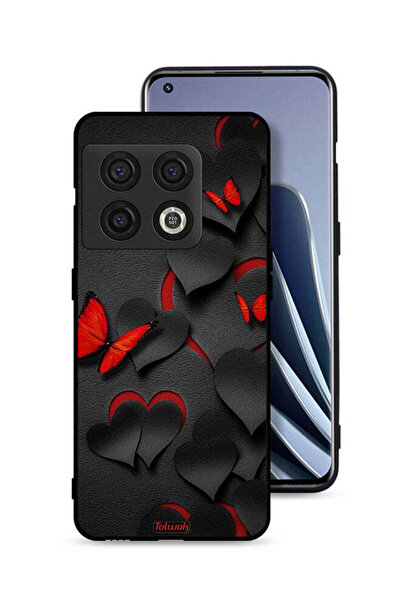 Tolwak غطاء حماية لهاتف OnePlus 10 Pro 5G بنقشة قلوب وفراشات
