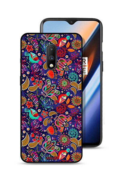 Tolwak غطاء حماية لهاتف OnePlus 7 بنمط أوراق طيور وزهور ملونة