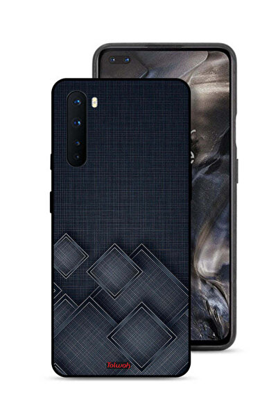 Tolwak غطاء حماية لهاتف OnePlus Nord بنقشة مربعات على القماش
