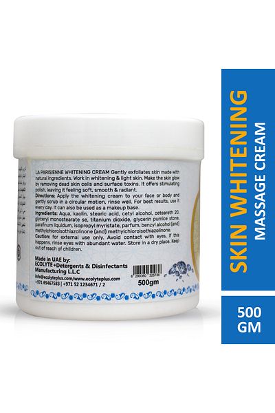 ECOLYTE+ La Parisienne Diamond Skin Massage Cream, Younger Skin, glowing skin, Soften Skin - (Diamond, 500g)
