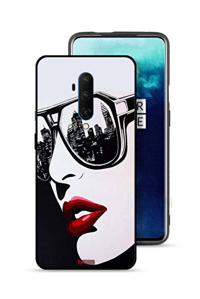 Tolwak غطاء حماية لهاتف OnePlus 7T Pro بتصميم وجه فتاة وفن تجريدي