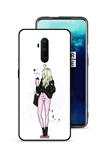 Tolwak غطاء حماية لهاتف OnePlus 7T Pro، صورة فتاة تحمل كوب قهوة
