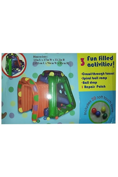 AGD Spiral Ball Ramp for Kids with Crawling Tunnel and 20 Soft Touch Balls