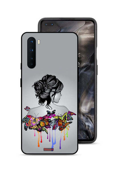 Tolwak غطاء حماية لهاتف OnePlus Nord برسومات فراشات وفتاة فنية تجريدية