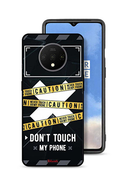Tolwak OnePlus 7T Protective Case Cover Caution Never Touch My Phone