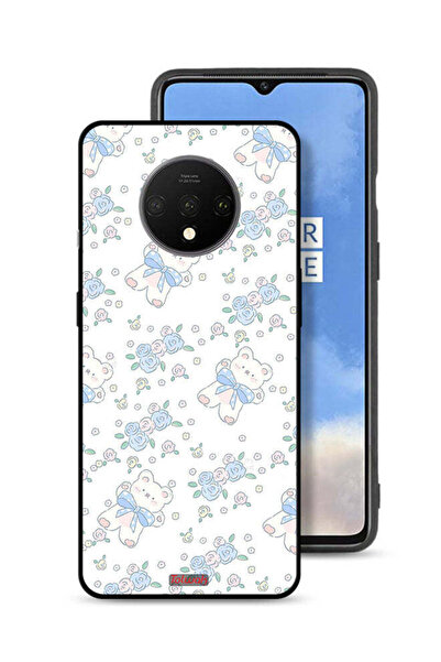 Tolwak غطاء حماية لهاتف OnePlus 7T مع أيقونة دب تيدي لطيف وزهور