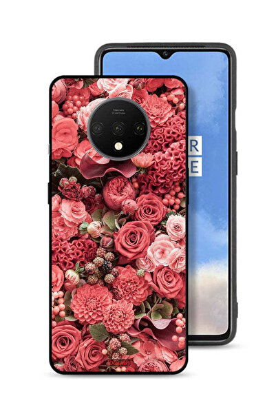 Tolwak غطاء حماية لهاتف OnePlus 7T بلون الخوخ والورود