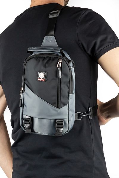 İMAKS İmperteks Fabric Daily Cross Chest Hand and Shoulder Bag Unisex Body Bag Black Gray 911