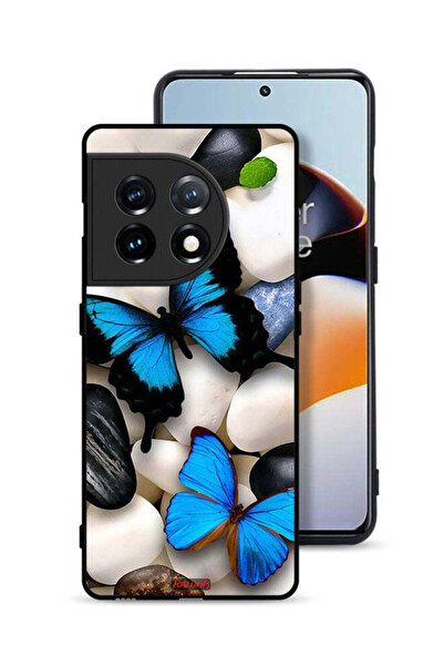 Tolwak غطاء حماية لهاتف OnePlus 11 5G بنقشة فراشات على الحجارة