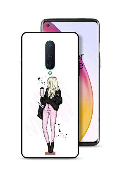 Tolwak غطاء حماية لهاتف OnePlus 8، صورة فتاة تحمل كوب قهوة