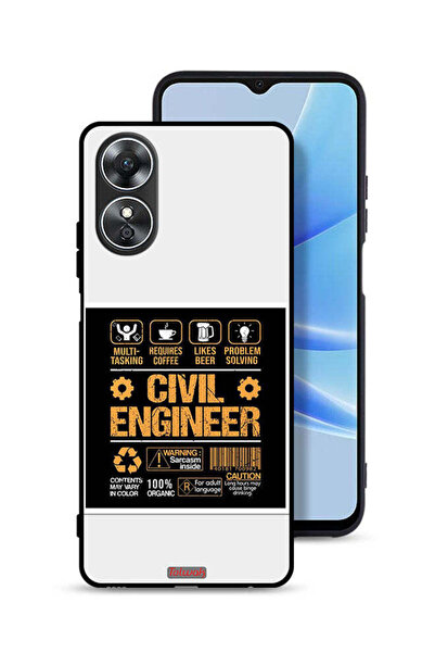Tolwak غطاء حماية لهاتف Oppo A17 - ملصق مهندس مدني