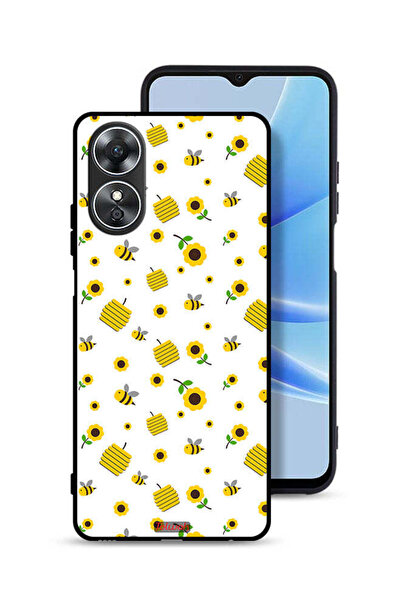 Tolwak غطاء حماية لهاتف Oppo A17 بنقشة عباد الشمس والنحل