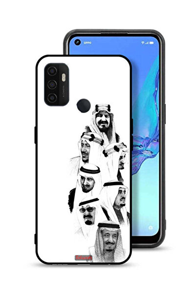 Tolwak غطاء حماية لهاتف Oppo A32 - فن ملوك السعودية - أبيض وأسود