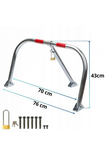VERDA Barieră metalică de parcare 43x76 cm cu încuietoare SN1804