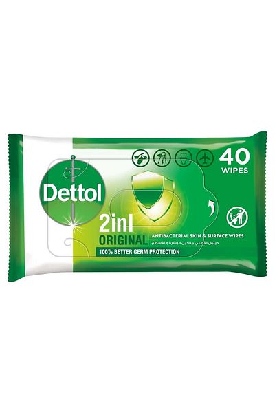 Generic Dettol Original Antibacterial Skin Wipes 40pcs