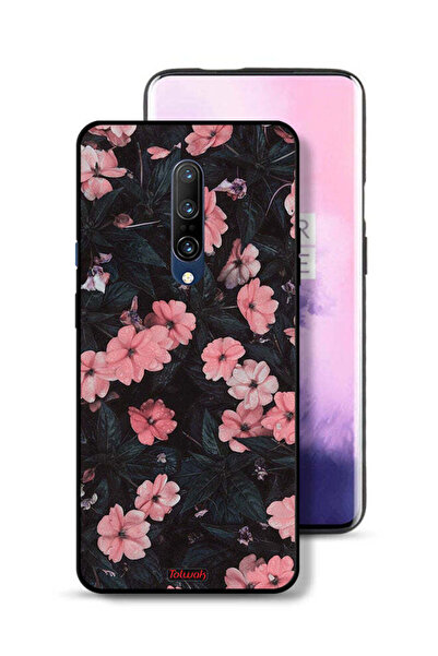 Tolwak غطاء حماية لهاتف OnePlus 7 Pro - لون الخوخ والورود الصغيرة