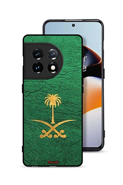 Tolwak غطاء حماية لهاتف OnePlus 11 5G من الجلد مع شعار المملكة العربية السعودية