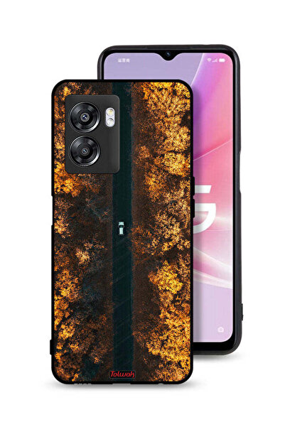 Tolwak غطاء حماية لهاتف OnePlus Nord N300 بتصميم طريق في أشجار الخريف