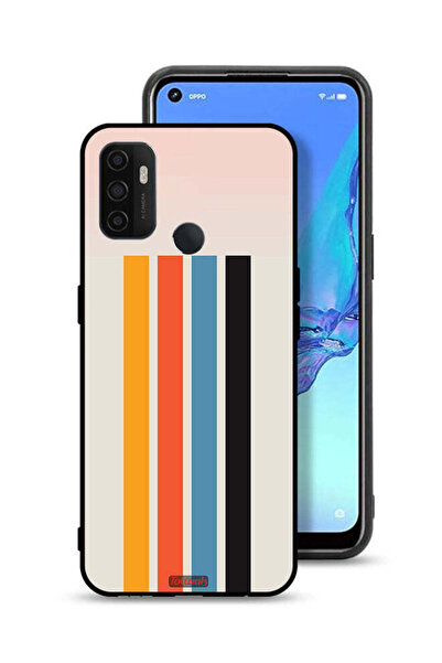 Tolwak Oppo A53s Protective Case Cover Straight Lines Pattern