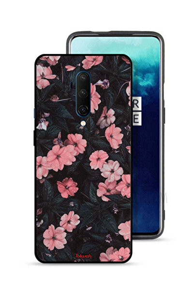 Tolwak غطاء حماية لهاتف OnePlus 7T Pro - لون الخوخ والورود الصغيرة