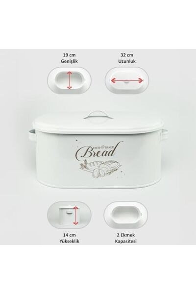 AC BOX Metal Bread Box with Metal Lid (Bread Printed) Ln1022B Ac Box 861931