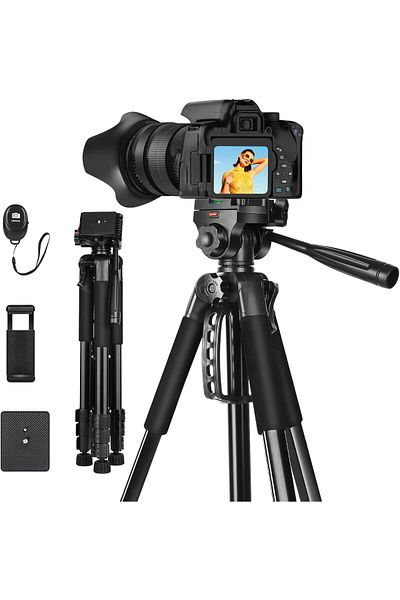 Generic حامل ثلاثي القوائم من الألومنيوم للكاميرا بطول 200 سم، حامل ثلاثي القوائم متين لهاتف DSLR، والتصوير الفوتوغرافي الاحترافي عبر الهاتف المحمول