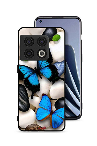 Tolwak غطاء حماية لهاتف OnePlus 10 Pro 5G بنقشة فراشات على الحجارة