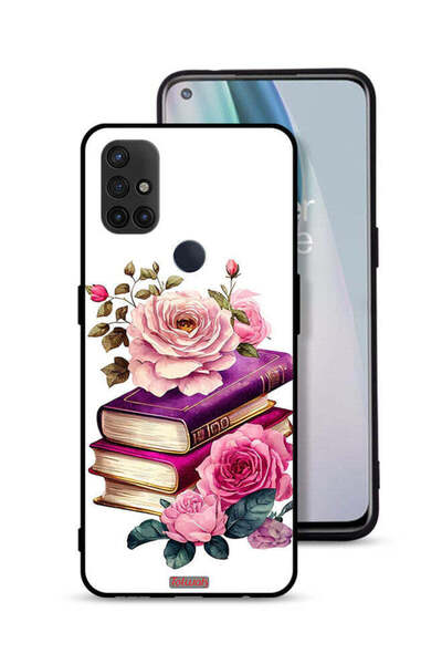 Tolwak غطاء حماية لهاتف OnePlus Nord N10 5G بنقشة الورود والكتب